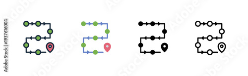 roadmap icon. strategic path plan. milestone route. business direction. various style icon design. vector illustration