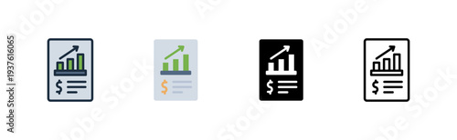 growth icon. upward chart increase. business expansion. financial progress. various style icon design. vector illustration