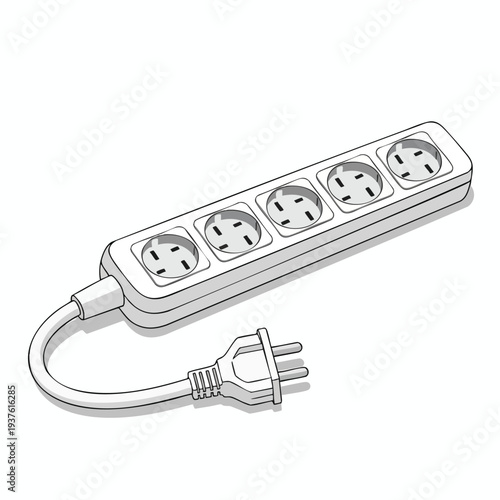 Power Strip with Multiple Outlets and Cord for Electronic Devices