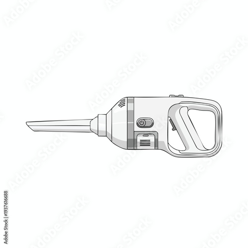 Detailed Illustration of a Handheld Power Tool