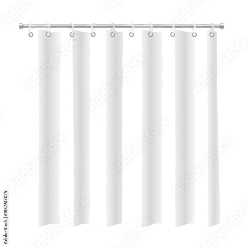 Minimalist White Shower Curtain for Modern Bathroom Decor