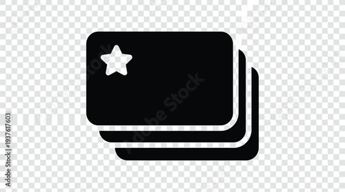 Black Loyalty Card Stack Icon Vector