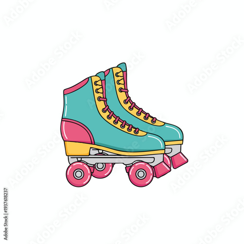 Colorful Retro Style Inline Skates for Kids and Adults