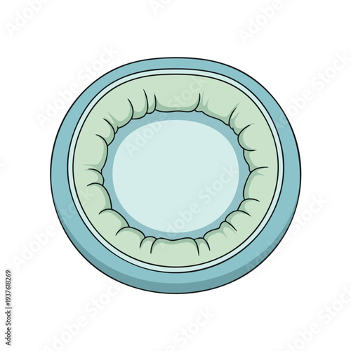 Close up of a Helical Artificial Microfiber Brush in Soft Green and Blue