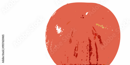 A vibrant illustrated tomato with imperfections and a textured surface