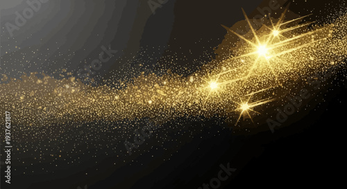 Canvas Print Glowing Galaxy Lights in Dark Space Sky