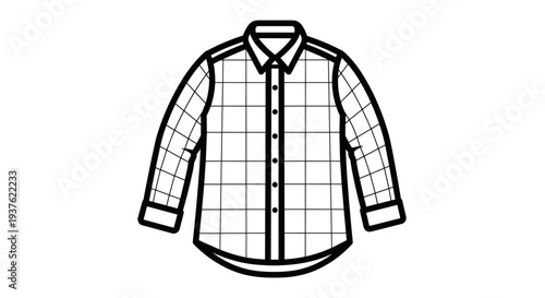 Black and White Checkered Shirt Illustration.