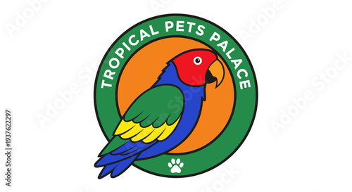Colorful Parrot Logo Design for Pet Business.