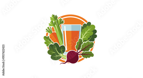 Glass of Orange Juice with Vegetables.