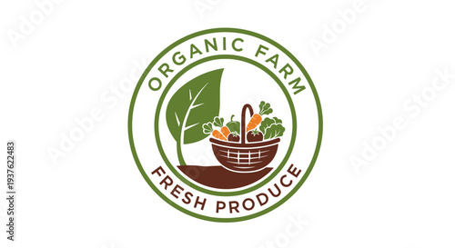 Organic Farm Fresh Produce Logo Design.