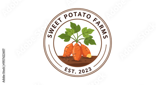 Sweet Potato Farms Logo Design Element.