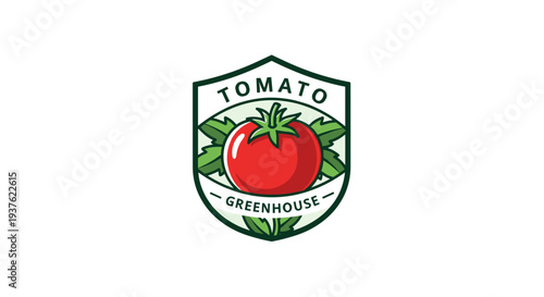 Tomato Greenhouse Logo Design Element.