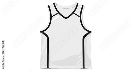 White Tank Top with Black Trim.