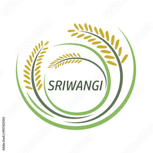 rice plant logo icon vector element design template