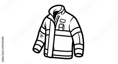 Black and White Hooded Sweatshirt Illustration.