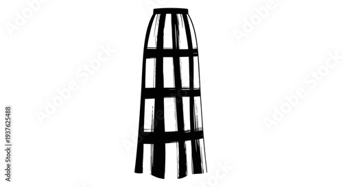 Black and White Striped Maxi Skirt.