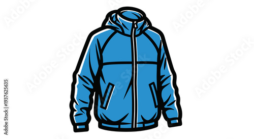 Blue Hooded Sweatshirt with Zipper.