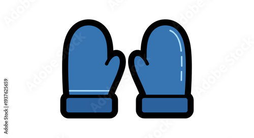 Blue Mittens Winter Hand Protection.