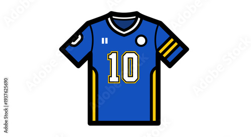 Blue Soccer Jersey with Number 10.