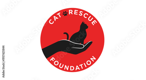 Cat Rescue Foundation Logo Design Element.