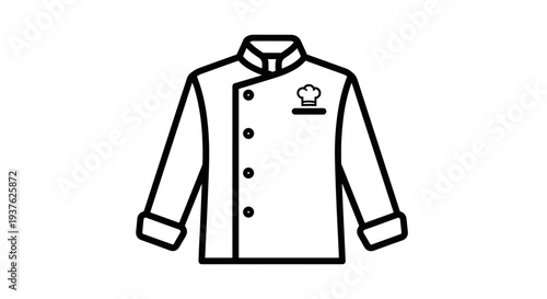 Chef Jacket Uniform with Emblem Illustration.
