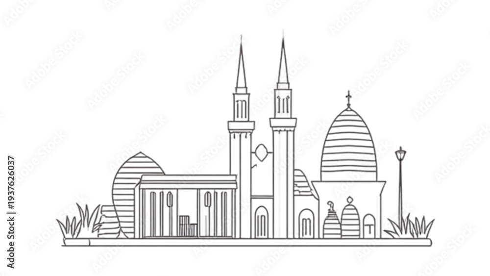 Naklejka premium vector illustration of mosque