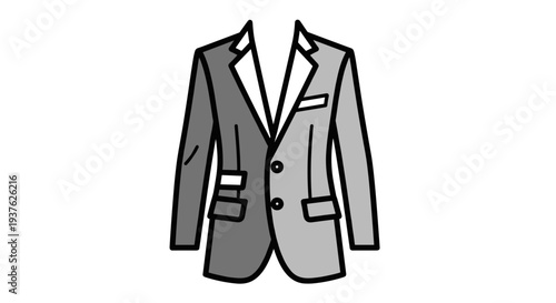 Double Breasted Suit Jacket Illustration Design.