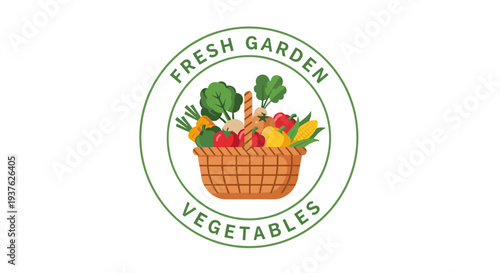 Fresh Garden Vegetables Logo Design.