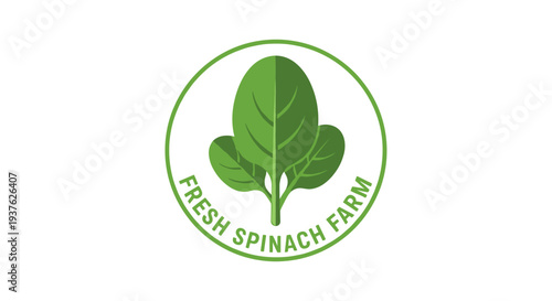 Fresh Spinach Farm Green Leaf Logo 1.