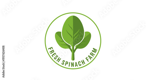 Fresh Spinach Farm Green Leaf Logo Design.