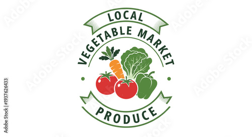 Fresh Vegetable Market Produce Logo Design.