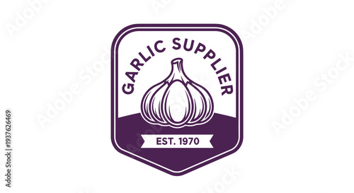 Garlic Supplier Logo Design Element.