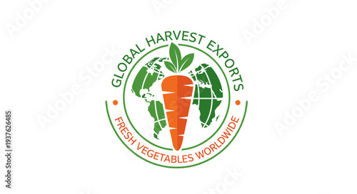 Global Harvest Exports Carrot Logo Design.