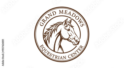 Horse Head Logo Design for Equestrian Center.