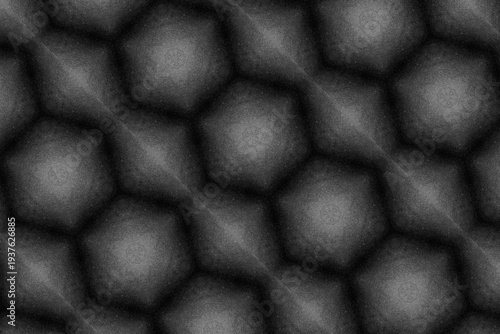 Black and white hexagon shapes background pattern.