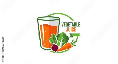 Illustration of Vegetable Juice in Glass.