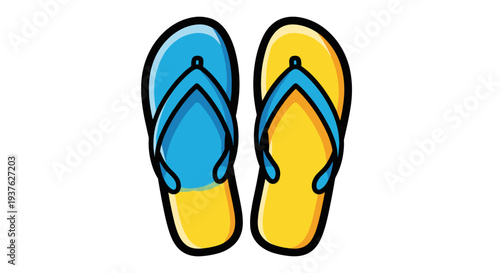 Pair of Colorful Flip Flops Illustration.
