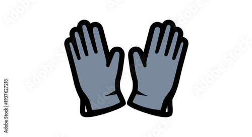 Pair of Gray Protective Work Gloves.