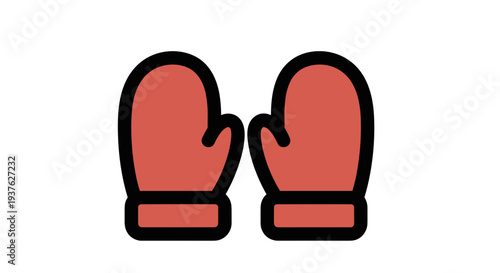 Pair of Red Boxing Gloves Illustration.
