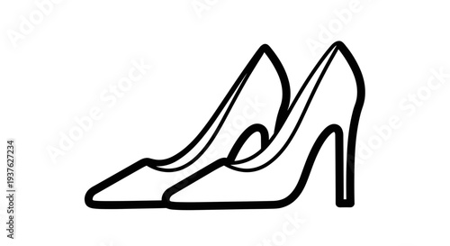 Pair of High Heel Shoes Illustration.