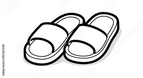 Pair of Slippers Illustration Design.