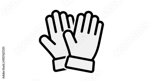 Pair of white gloves illustration.