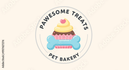 Pawesome Treats Pet Bakery Logo Design.