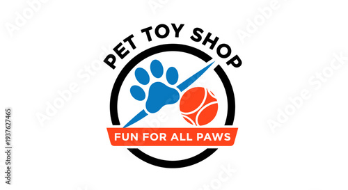 Pet Toy Shop Logo with Paw Print 2.