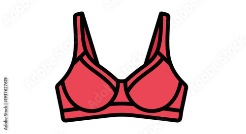 Red Bra Illustration Simple Design.