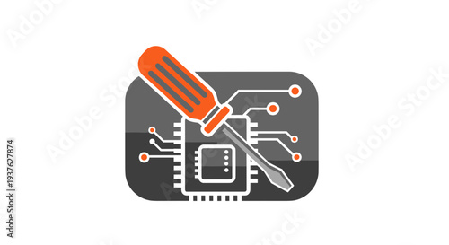 Screwdriver and Pliers on Microchip.