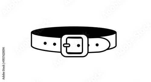 Simple Black and White Leather Belt.
