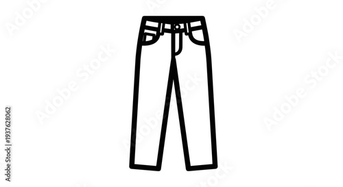 Simple Black and White Trousers Illustration 1.