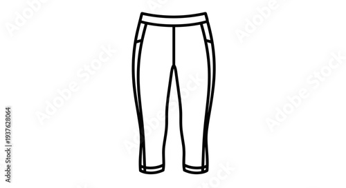 Simple Black and White Trousers Illustration.