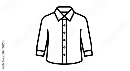 Simple Line Drawing of a Shirt.